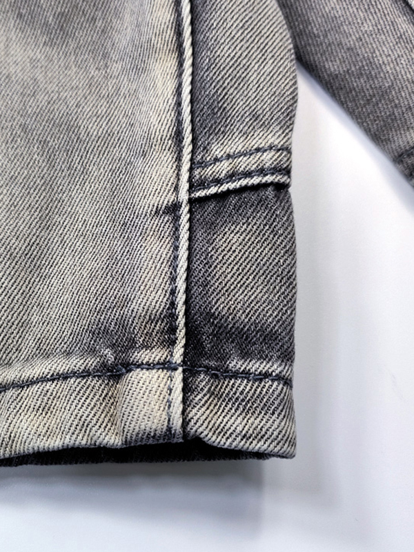 Men's Gray Wash Splice Drawstring Shorts-2