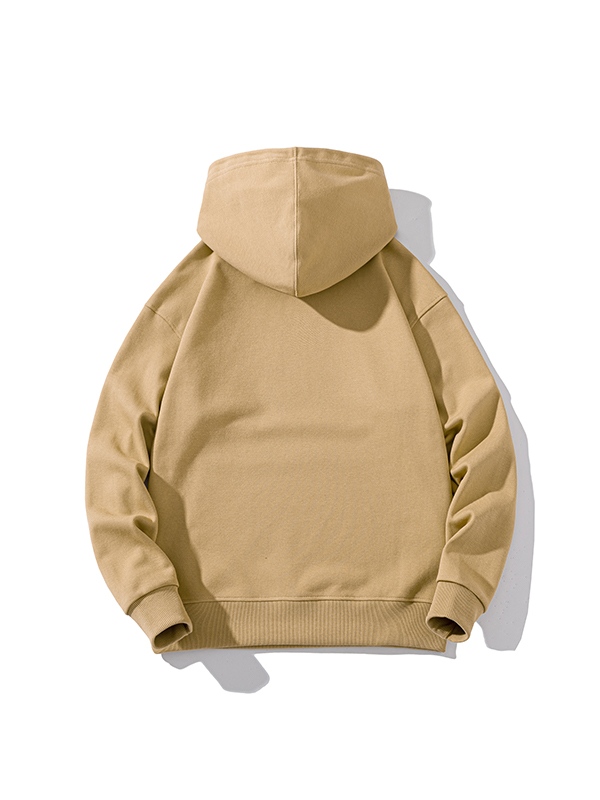 Men’s Solid Color Pure Cotton Drop Shoulder Oversized Hoodie-1