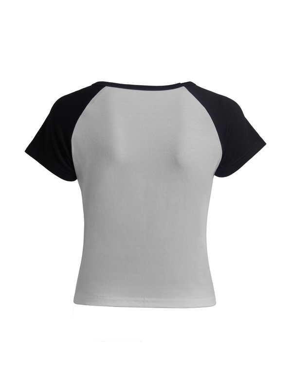Contrast Raglan Slim Short Sleeve Tee-3