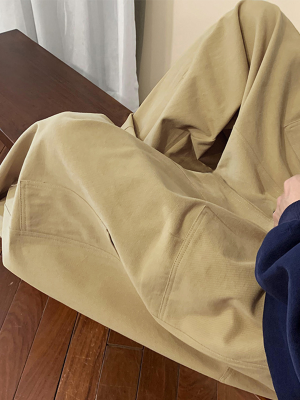 Men's Solid Color Skater Leg Pants-4