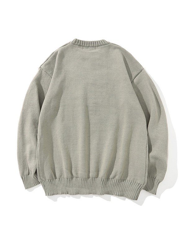 Men's Lightning Statue Graphic Pullover Sweater-1