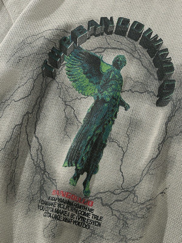 Men's Lightning Statue Graphic Pullover Sweater-2