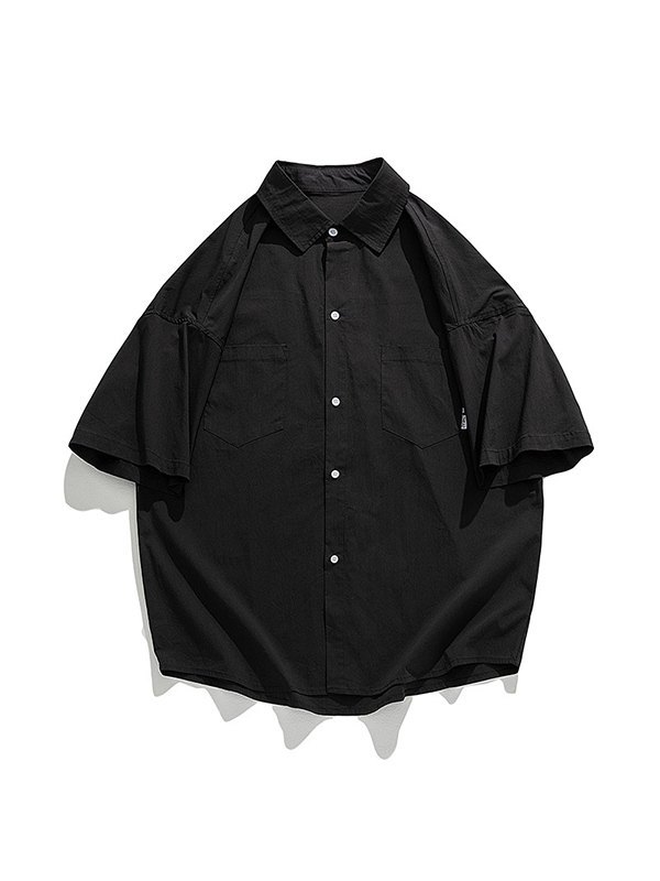 Men's Pocket Front Short Sleeve Button Up Shirt-4